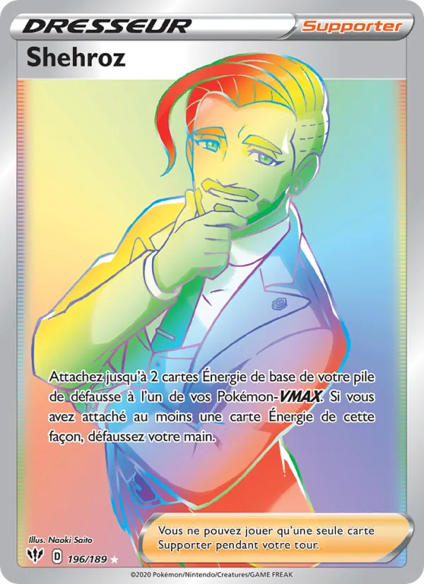 Carte Pokémon Shehroz 196/189 de l'extension Ténèbres Embrasées