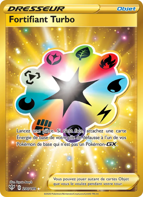 Carte Pokémon Fortifiant Turbo 200/189 de l'extension Ténèbres Embrasées
