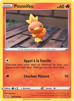 Carte Pokémon Poussifeu 22 — Ténèbres Embrasées