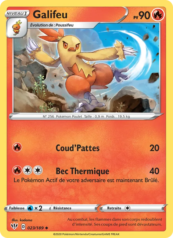 Carte Pokémon Galifeu 23/189 de l'extension Ténèbres Embrasées