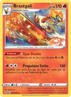 Carte Pokémon Braségali 24 — Ténèbres Embrasées