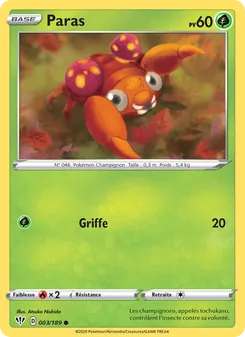 Carte Pokémon Paras 3 — Ténèbres Embrasées