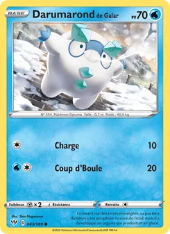 Carte Pokémon Darumarond de Galar 43 — Ténèbres Embrasées