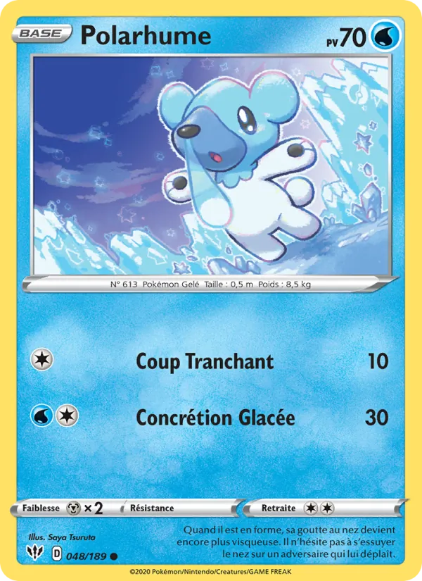 Carte Pokémon Polarhume 48/189 de l'extension Ténèbres Embrasées