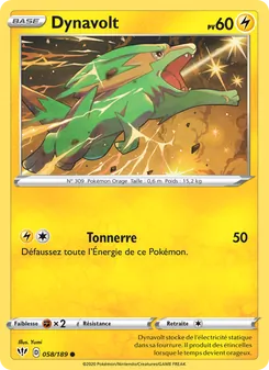 Carte Pokémon Dynavolt 58 — Ténèbres Embrasées