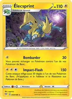 Carte Pokémon Élecsprint 59 — Ténèbres Embrasées