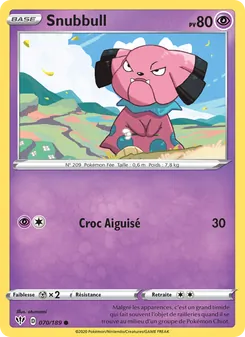 Carte Pokémon Snubbull 70 — Ténèbres Embrasées