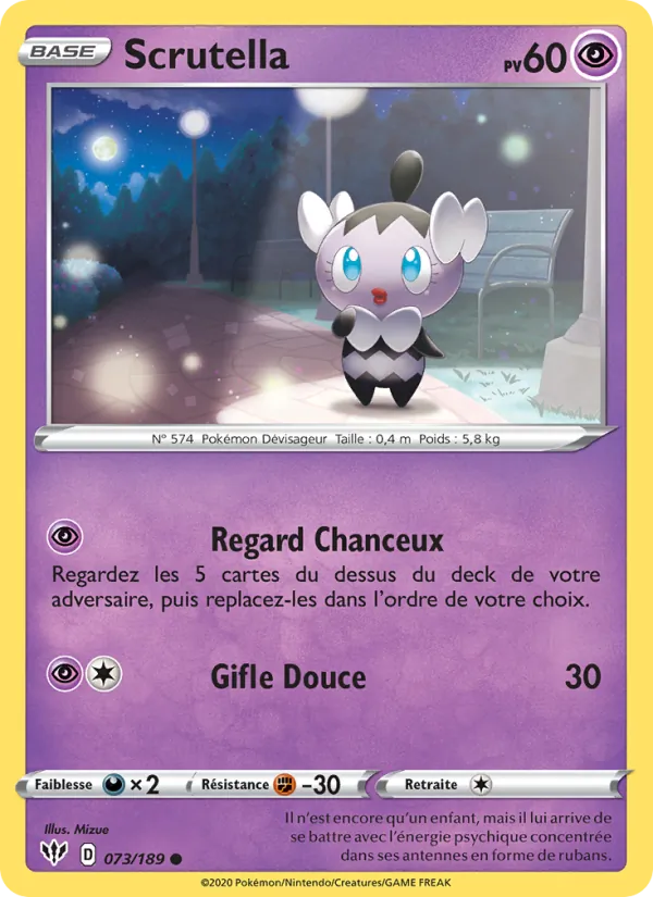 Carte Pokémon Scrutella 73/189 de l'extension Ténèbres Embrasées