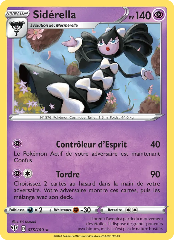 Carte Pokémon Sidérella 75/189 de l'extension Ténèbres Embrasées