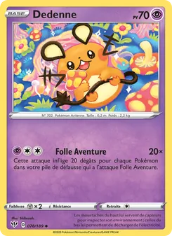 Carte Pokémon Dedenne 78 — Ténèbres Embrasées