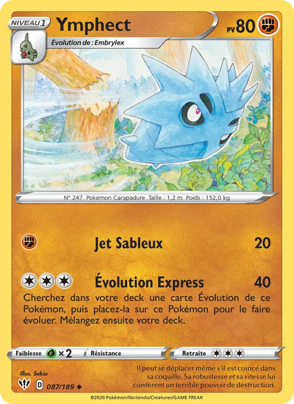 Carte Pokémon Ymphect 87/189 de l'extension Ténèbres Embrasées