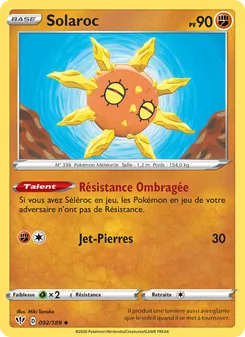 Carte Pokémon Solaroc 92 — Ténèbres Embrasées