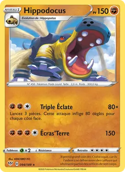 Carte Pokémon Hippodocus 94 — Ténèbres Embrasées