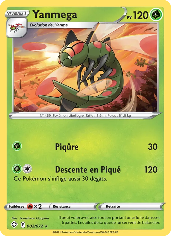 Carte Pokémon Yanmega 2/72 de l'extension Destinées Radieuses