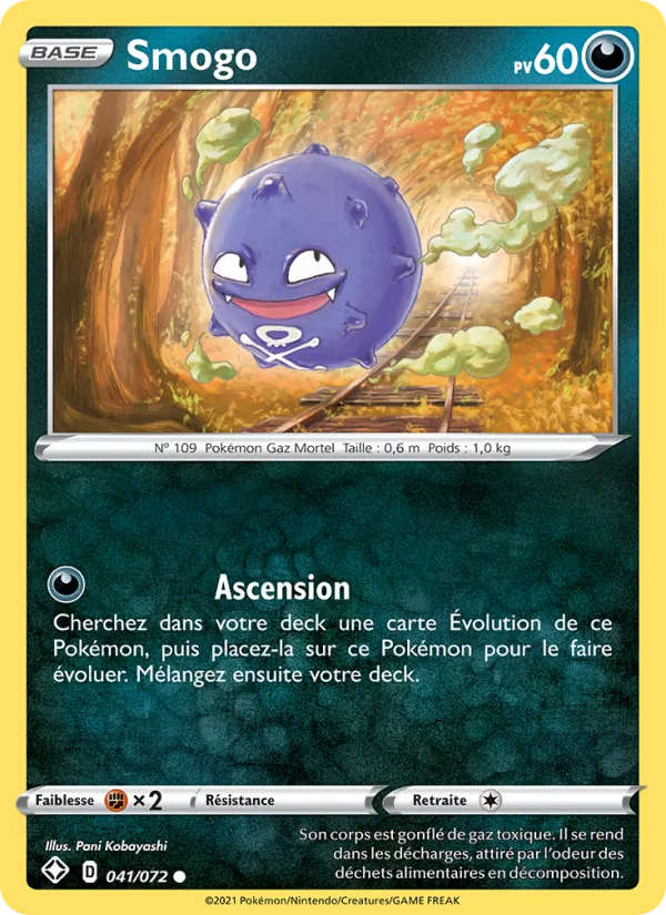 Carte Pokémon Smogo 41/72 de l'extension Destinées Radieuses