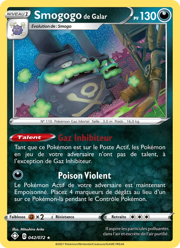 Carte Pokémon Smogogo de Galar 42/72 de l'extension Destinées Radieuses