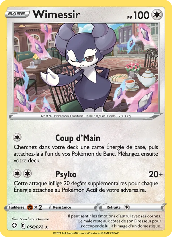 Carte Pokémon Wimessir 56/72 de l'extension Destinées Radieuses