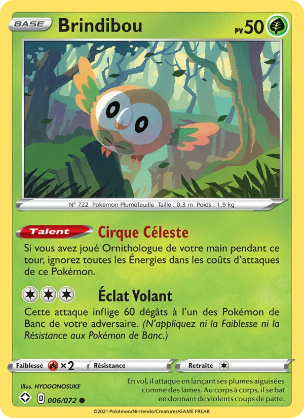 Carte Pokémon Brindibou 6/72 de l'extension Destinées Radieuses