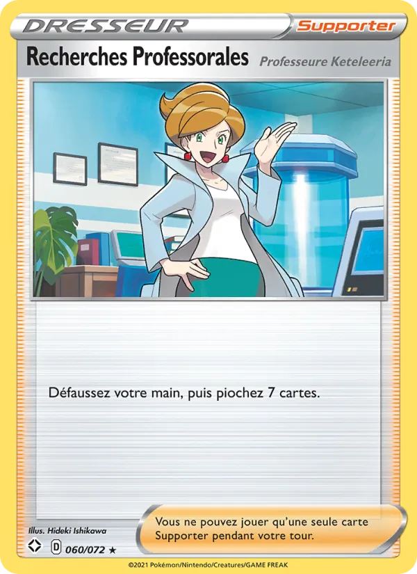 Carte Pokémon Recherches Professorales (Professeure Keteleeria) 60/72 de l'extension Destinées Radieuses