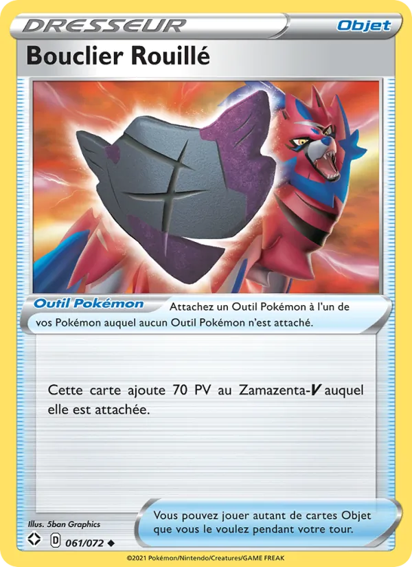 Carte Pokémon Bouclier Rouillé 61/72 de l'extension Destinées Radieuses