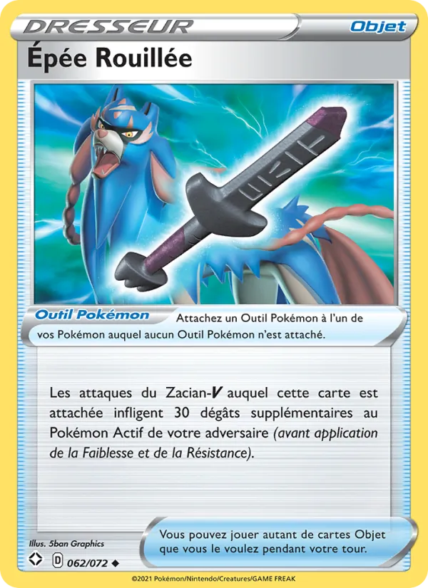 Carte Pokémon Épée Rouillée 62/72 de l'extension Destinées Radieuses