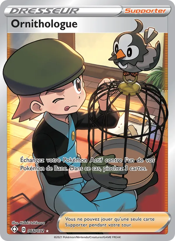 Carte Pokémon Ornithologue 66/72 de l'extension Destinées Radieuses