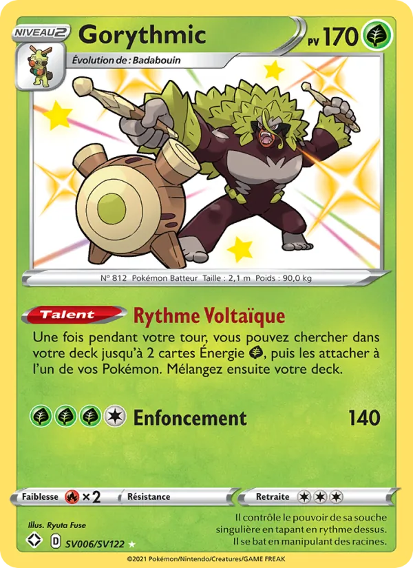 Carte Pokémon Gorythmic SV006/72 de l'extension Destinées Radieuses
