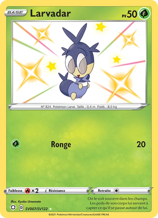 Carte Pokémon Larvadar SV007/72 de l'extension Destinées Radieuses