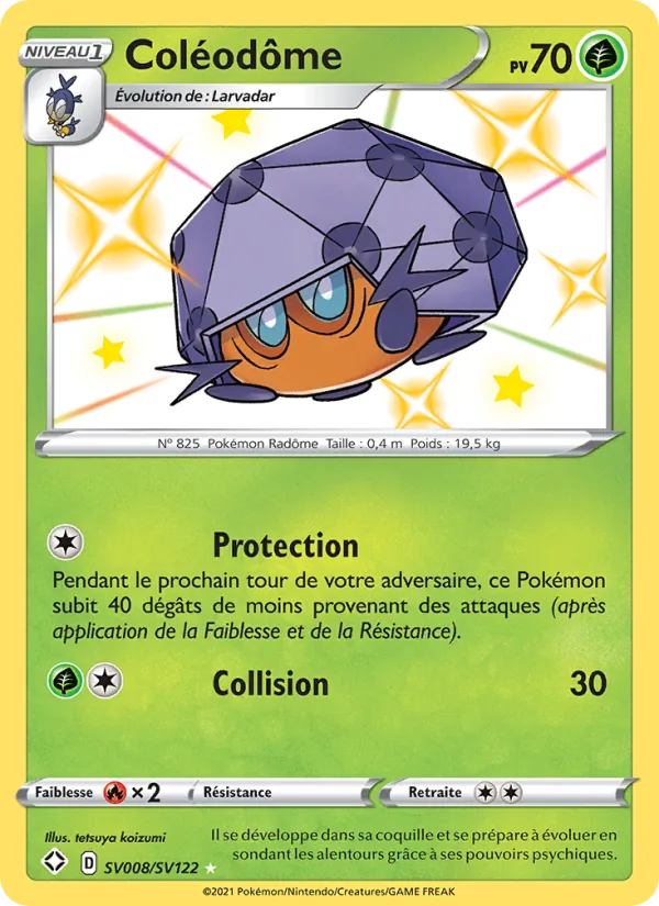 Carte Pokémon Coléodôme SV008/72 de l'extension Destinées Radieuses