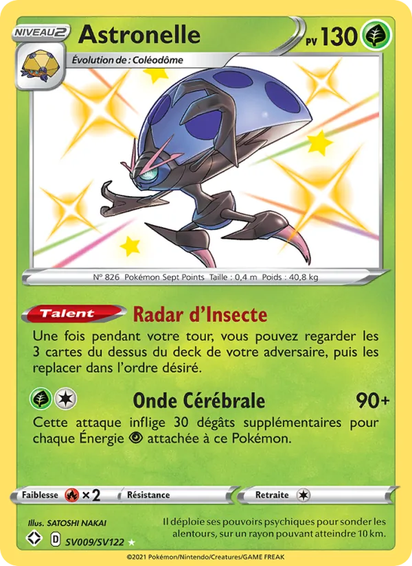 Carte Pokémon Astronelle SV009/72 de l'extension Destinées Radieuses