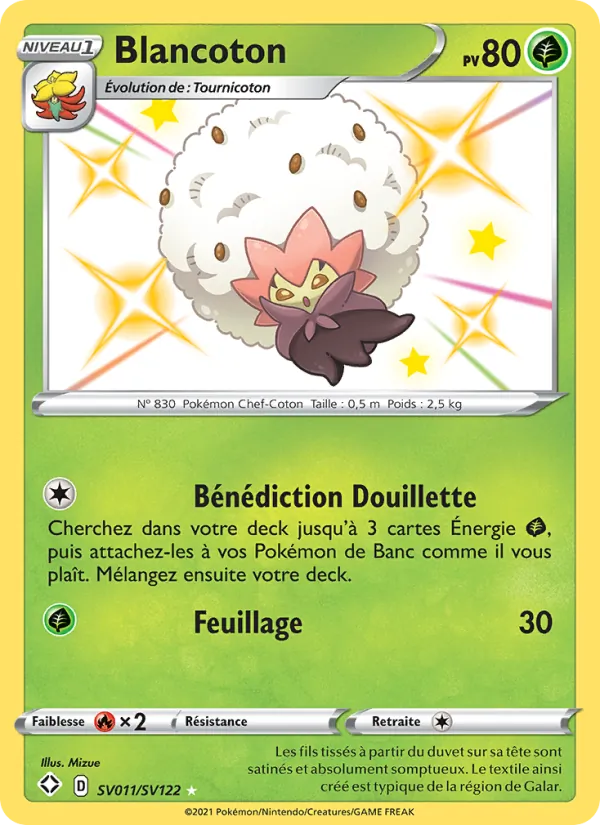 Carte Pokémon Blancoton SV011/72 de l'extension Destinées Radieuses