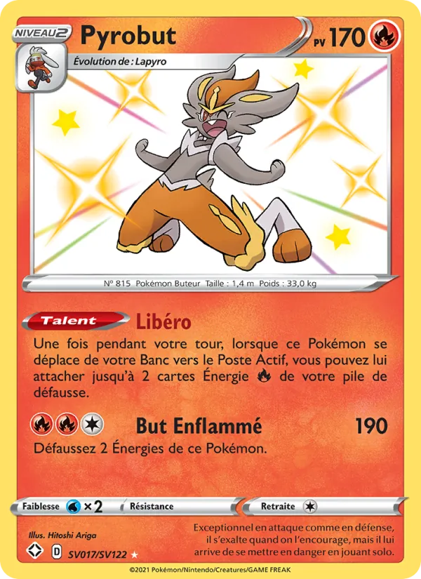 Carte Pokémon Pyrobut SV017/72 de l'extension Destinées Radieuses