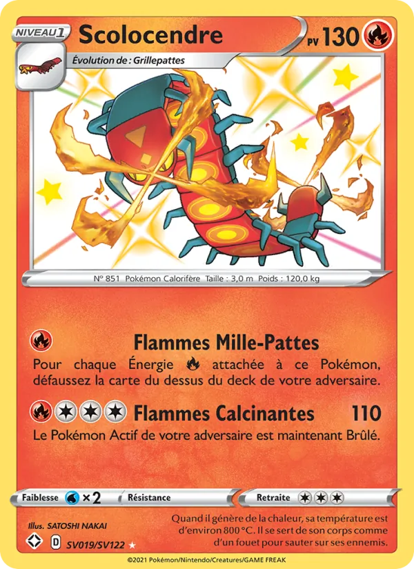 Carte Pokémon Scolocendre SV019/72 de l'extension Destinées Radieuses