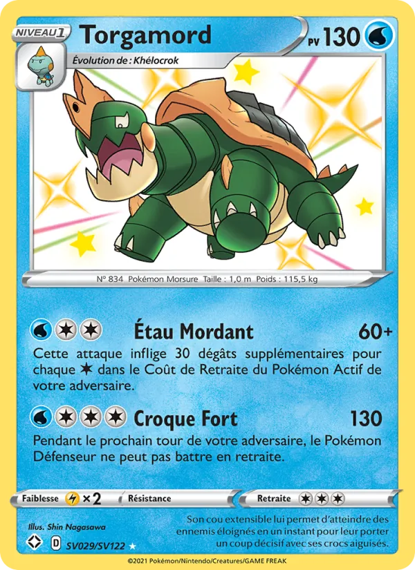Carte Pokémon Torgamord SV029/72 de l'extension Destinées Radieuses