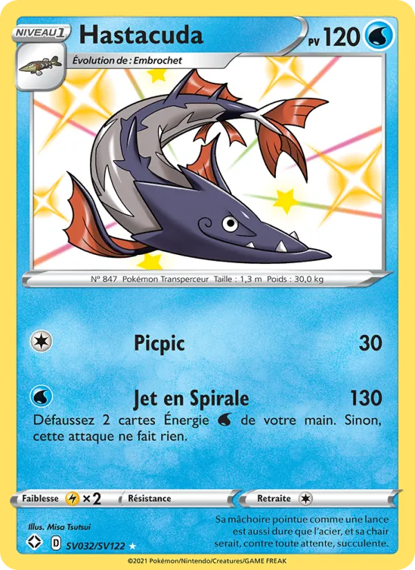 Carte Pokémon Hastacuda SV032/72 de l'extension Destinées Radieuses