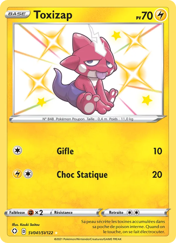 Carte Pokémon Toxizap SV041/72 de l'extension Destinées Radieuses