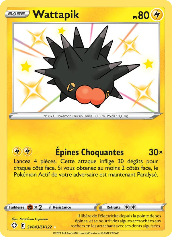 Carte Pokémon Wattapik SV043/72 de l'extension Destinées Radieuses