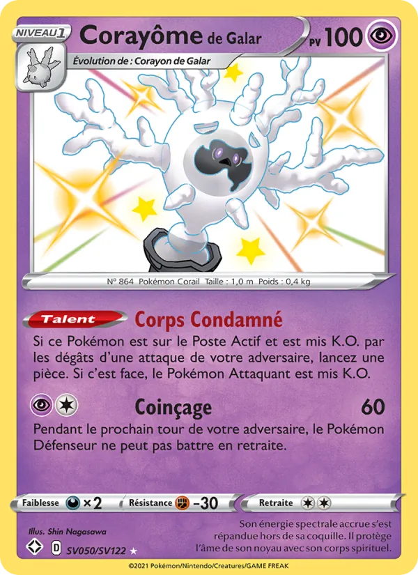 Carte Pokémon Corayôme de Galar SV050/72 de l'extension Destinées Radieuses