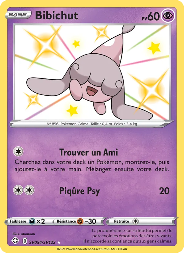 Carte Pokémon Bibichut SV054/72 de l'extension Destinées Radieuses