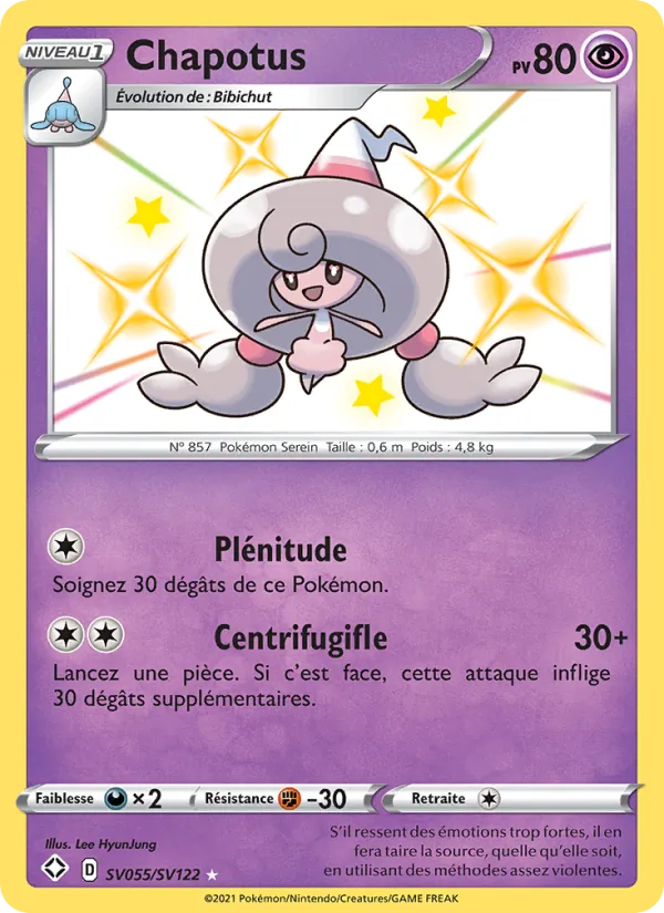 Carte Pokémon Chapotus SV055/72 de l'extension Destinées Radieuses