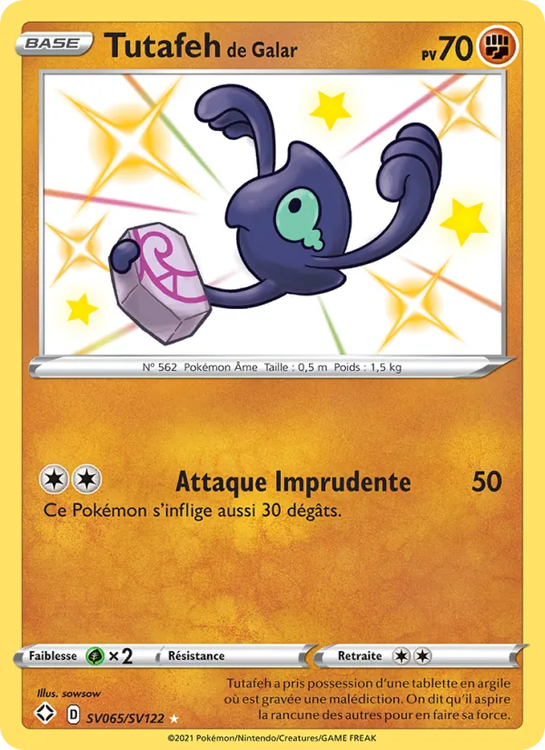 Carte Pokémon Tutafeh de Galar SV065/72 de l'extension Destinées Radieuses