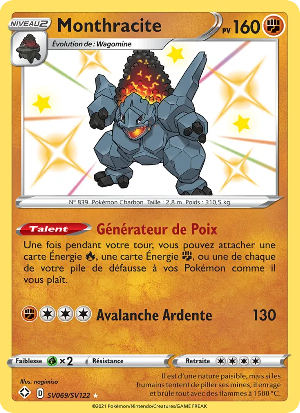 Carte Pokémon Monthracite SV069/72 de l'extension Destinées Radieuses