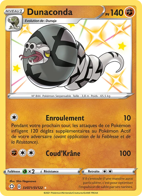 Carte Pokémon Dunaconda SV071/72 de l'extension Destinées Radieuses