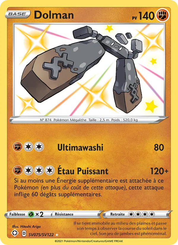 Carte Pokémon Dolman SV075/72 de l'extension Destinées Radieuses