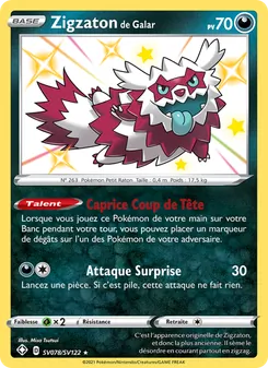 Carte Pokémon Zigzaton de Galar SV078 — Destinées Radieuses
