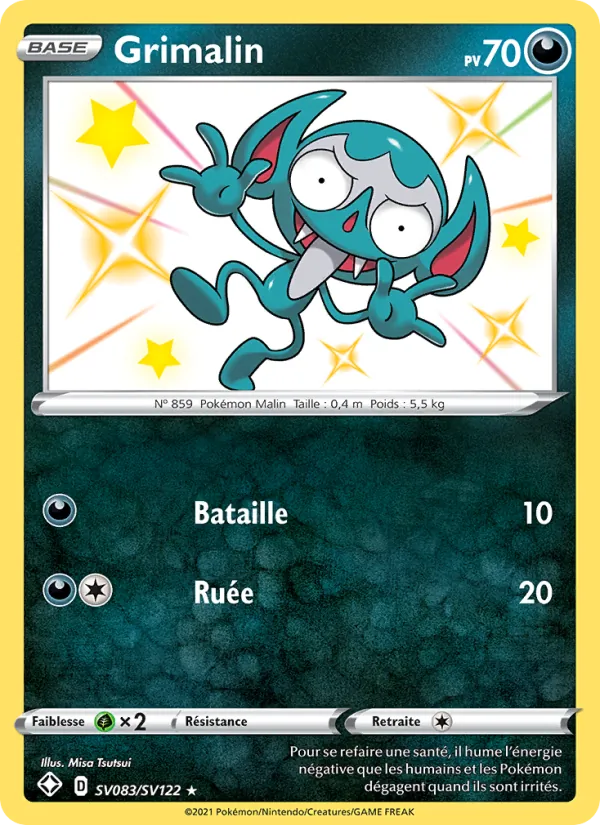 Carte Pokémon Grimalin SV083/72 de l'extension Destinées Radieuses
