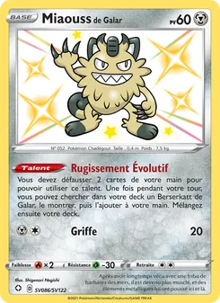 Carte Pokémon Miaouss de Galar SV086 — Destinées Radieuses