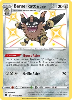 Carte Pokémon Berserkatt de Galar SV087 — Destinées Radieuses