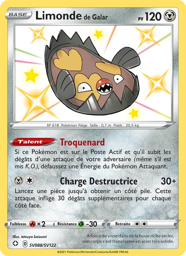Carte Pokémon Limonde de Galar SV088/72 de l'extension Destinées Radieuses