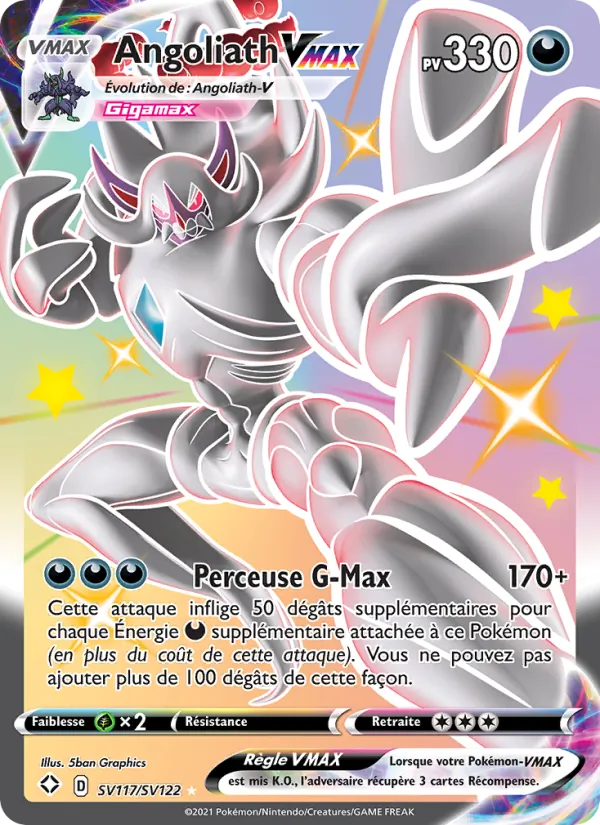 Carte Pokémon Angoliath VMAX SV117/72 de l'extension Destinées Radieuses